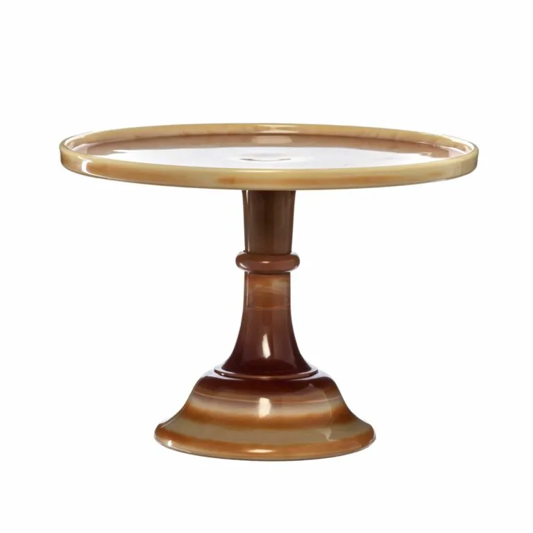 Glass Cake Plate - 12in Caramel