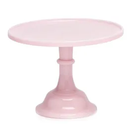 Glass Cake Plate - 12in Pink