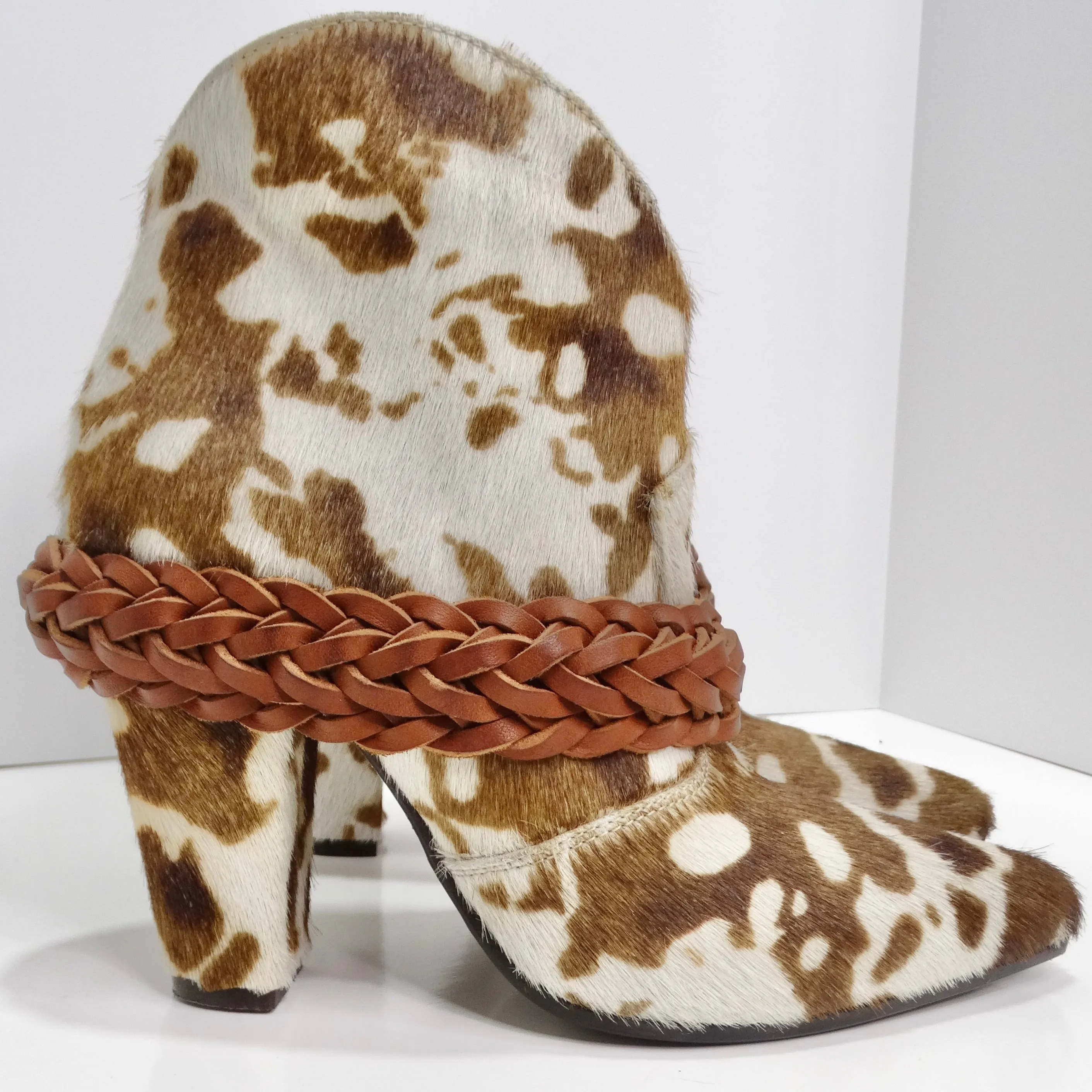 Golden Goose Cow Print Calf Hair Ankle Boots