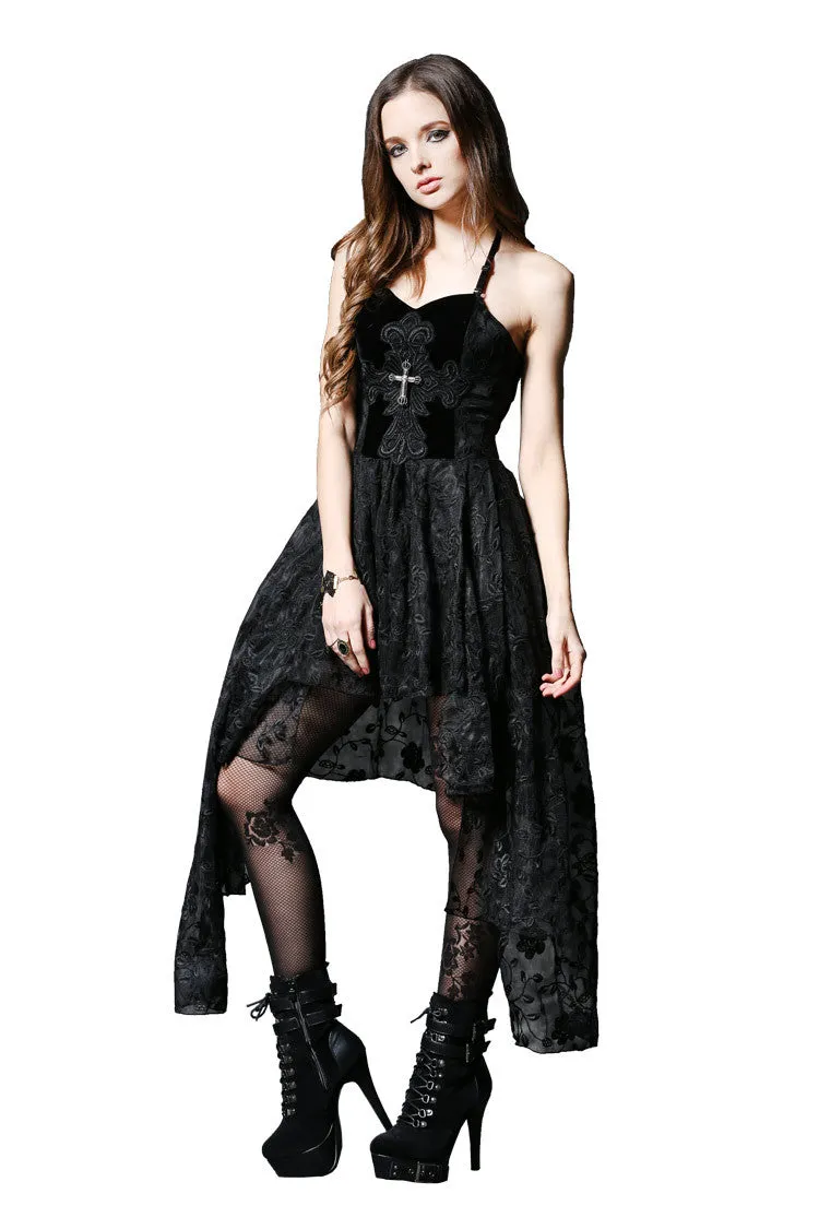 Gothique elegant dead souls cross dress with side long designs DW063