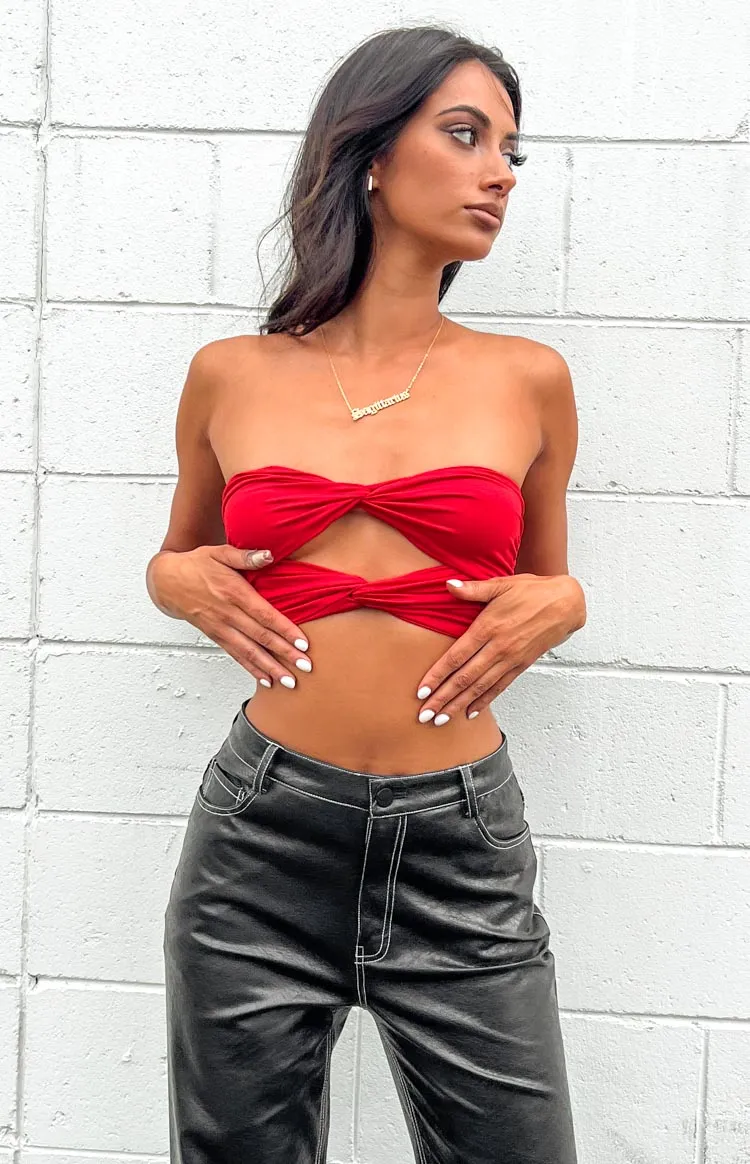 Havannah Red Bandeau Top