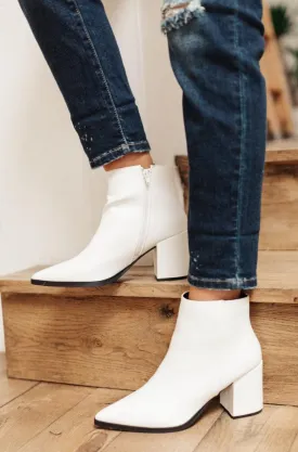 Hazel Blues® | Amari Ankle Boots in White