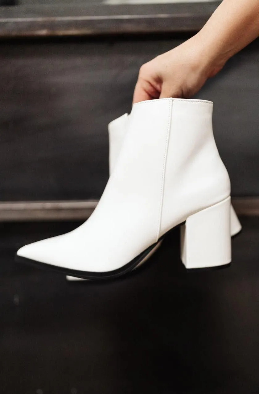 Hazel Blues® | Amari Ankle Boots in White