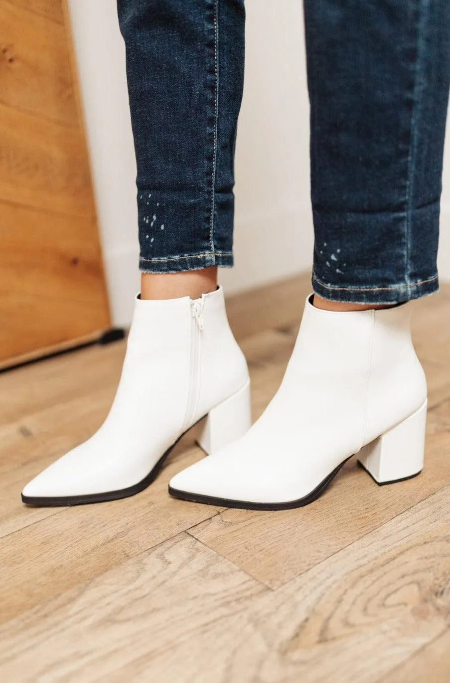 Hazel Blues® | Amari Ankle Boots in White