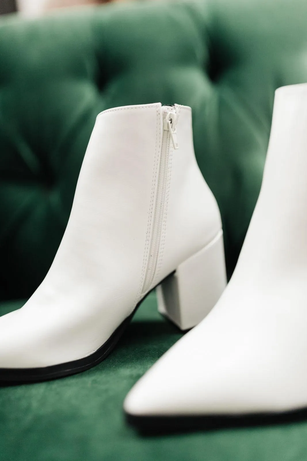 Hazel Blues® | Amari Ankle Boots in White