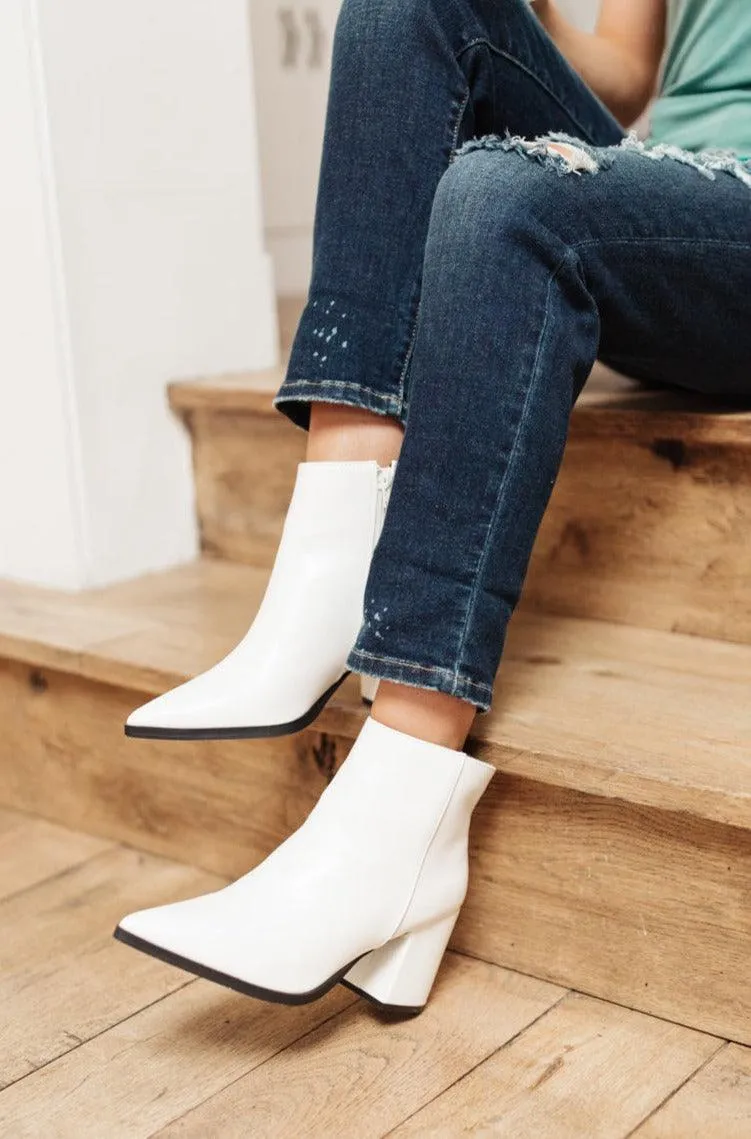 Hazel Blues® | Amari Ankle Boots in White