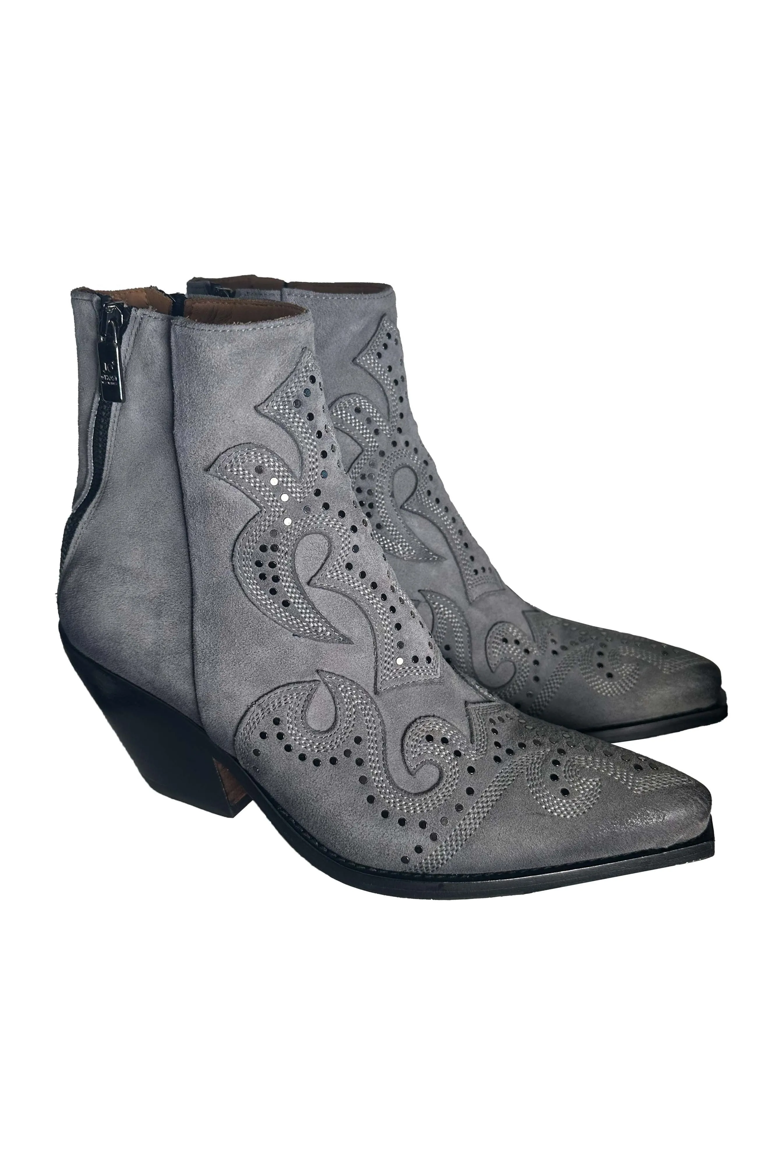 Jo Ghost Marion 3421-611 Western Ankle Boot | Crosta Asfalto (Grey) | Clearance Final Sale