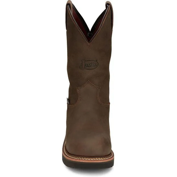 Justin Men's Carbide 11" WP Steel Toe Western Work Boot -Brown- OW4458