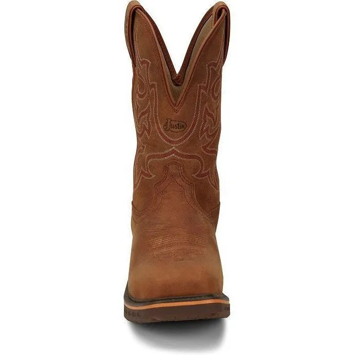 Justin Men's Resistor 11" Nano Comp Toe Western Work Boot -Brown- CR4016