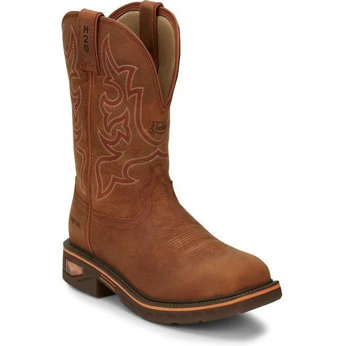 Justin Men's Resistor 11" Nano Comp Toe Western Work Boot -Brown- CR4016