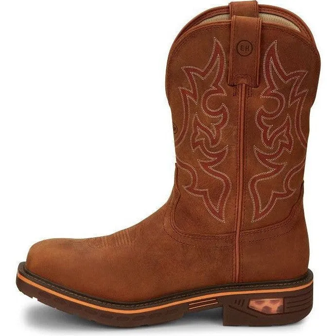 Justin Men's Resistor 11" Nano Comp Toe Western Work Boot -Brown- CR4016