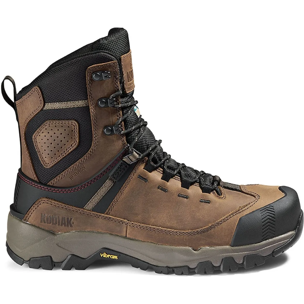 Kodiak Men's Quest Bound 8" Comp Toe WP Safety Work Boot -Brown- 4THHBN