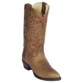 Los Altos Boots Mens #609951 Medium Round Toe | Genuine Rage Skin Leather Boots | Color Honey