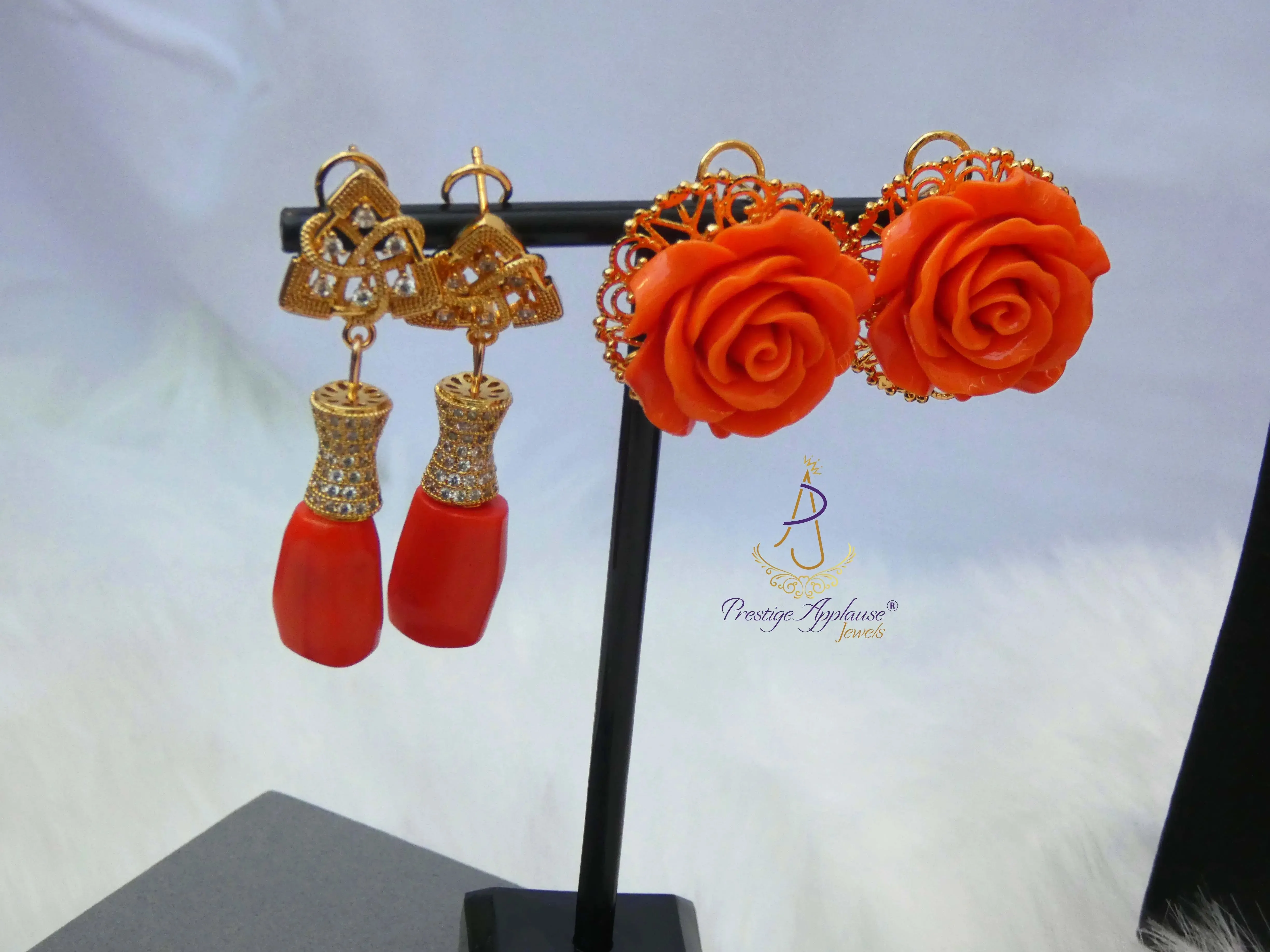 New Original Coral Design Bridal Party Groom Wedding Jewellery Set