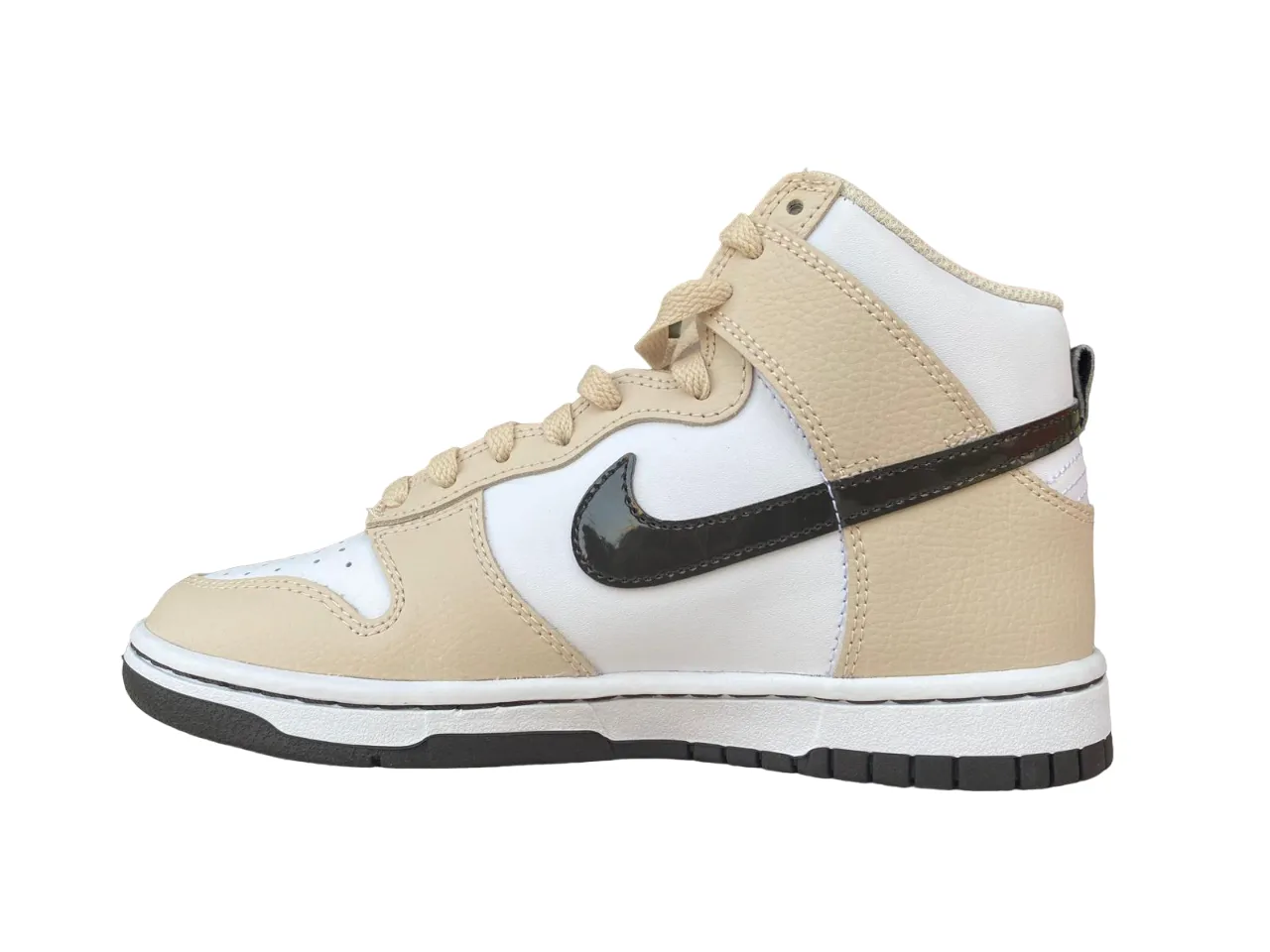 Nike scarpa sneakers alta da donna Dunk High W FD9874 100 bianco-beige