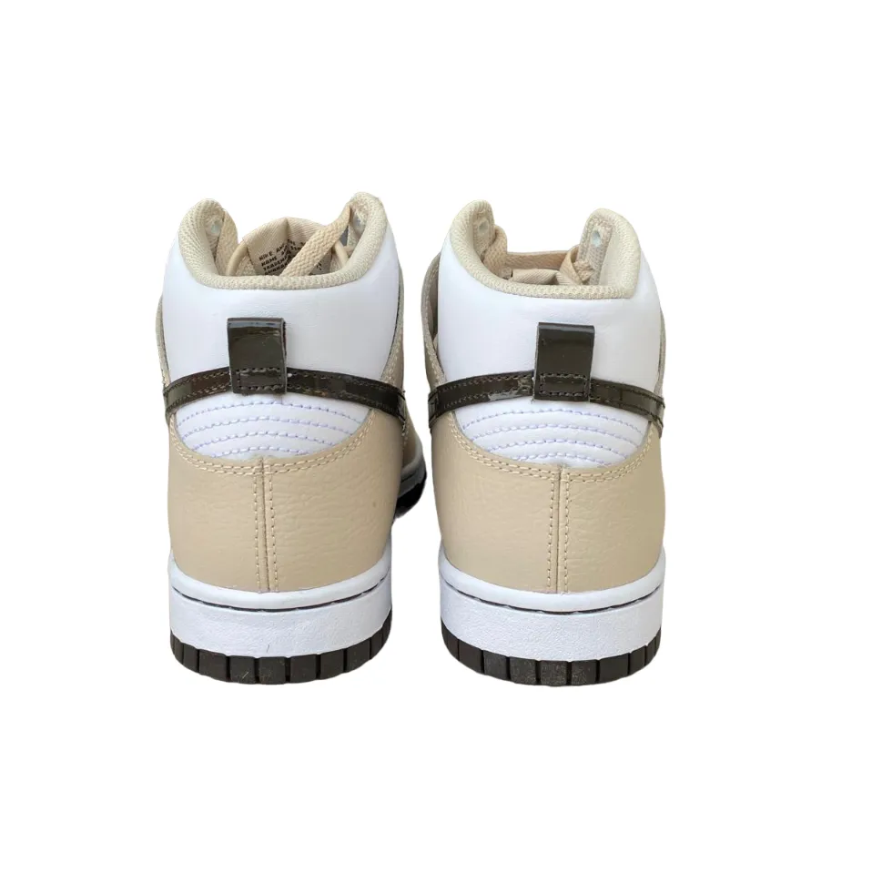 Nike scarpa sneakers alta da donna Dunk High W FD9874 100 bianco-beige