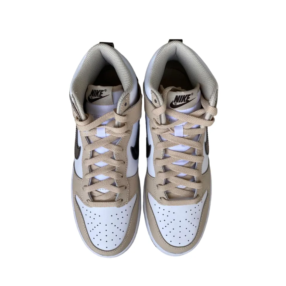 Nike scarpa sneakers alta da donna Dunk High W FD9874 100 bianco-beige