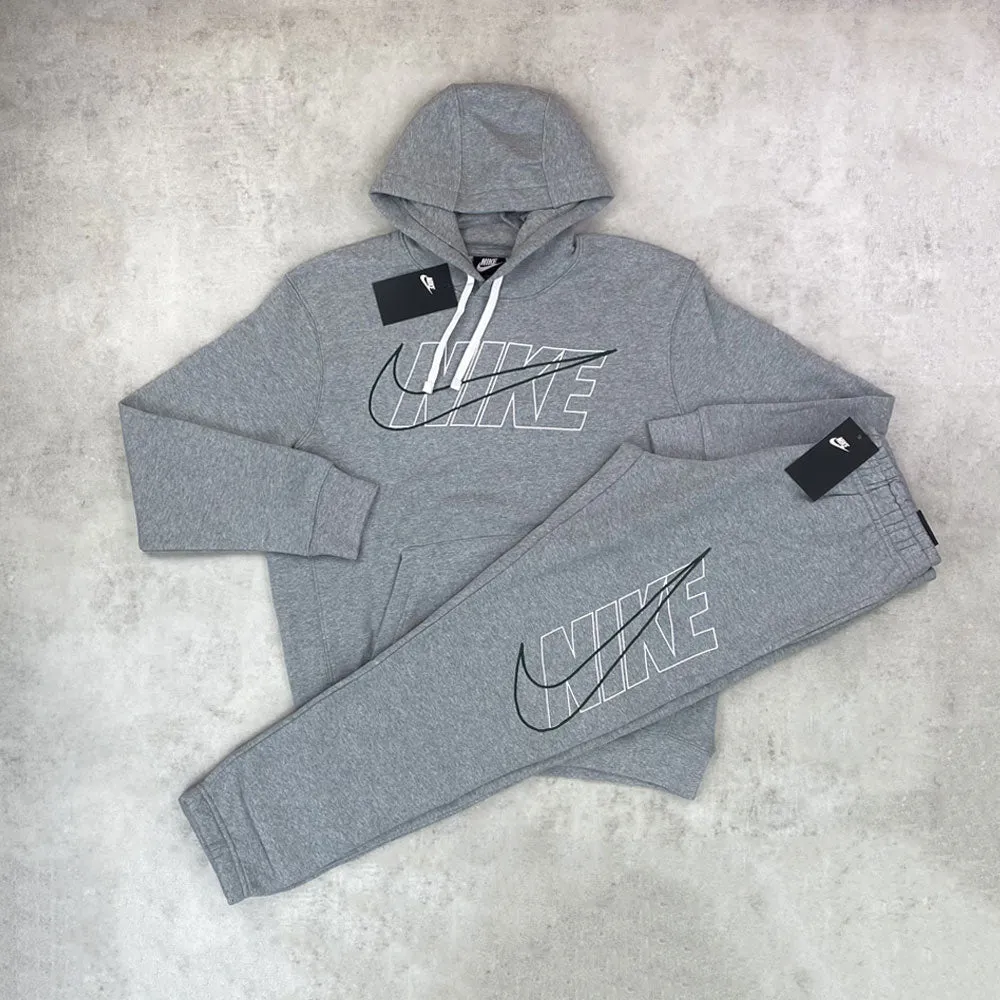 Nike Sportswear Club Hoodie/ Pants Tracksuit Set Grey