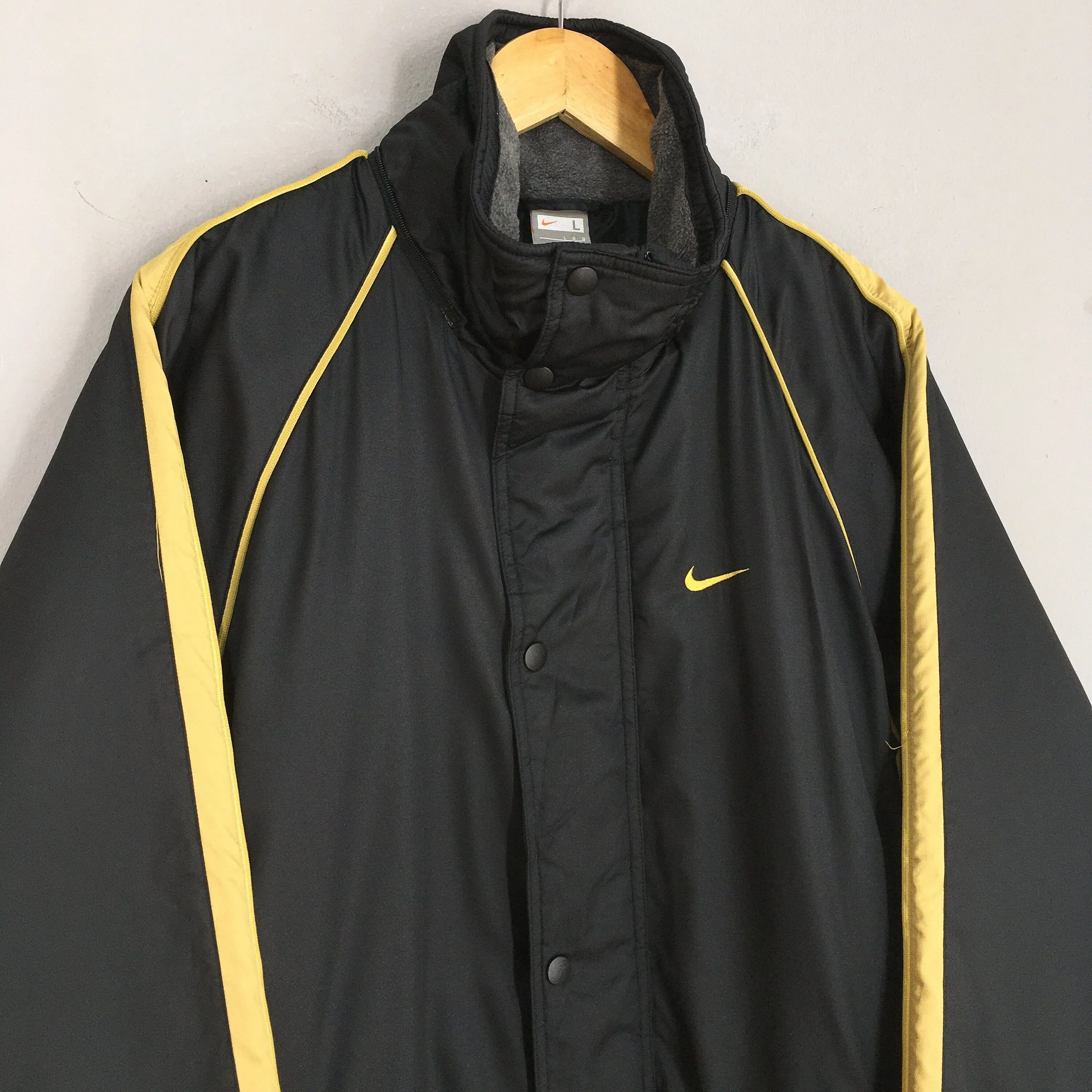 Nike Swoosh Black Parka Jacket Large