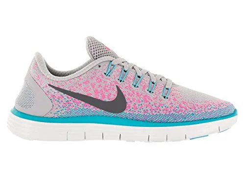 Nike Womens Free Rn Distance Wolf Grey/Dark Grey/Pink Blast Running Shoe (7.5)