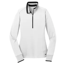 Nike Women's White/Black Dri-FIT Long Sleeve Quarter Zip Shirt