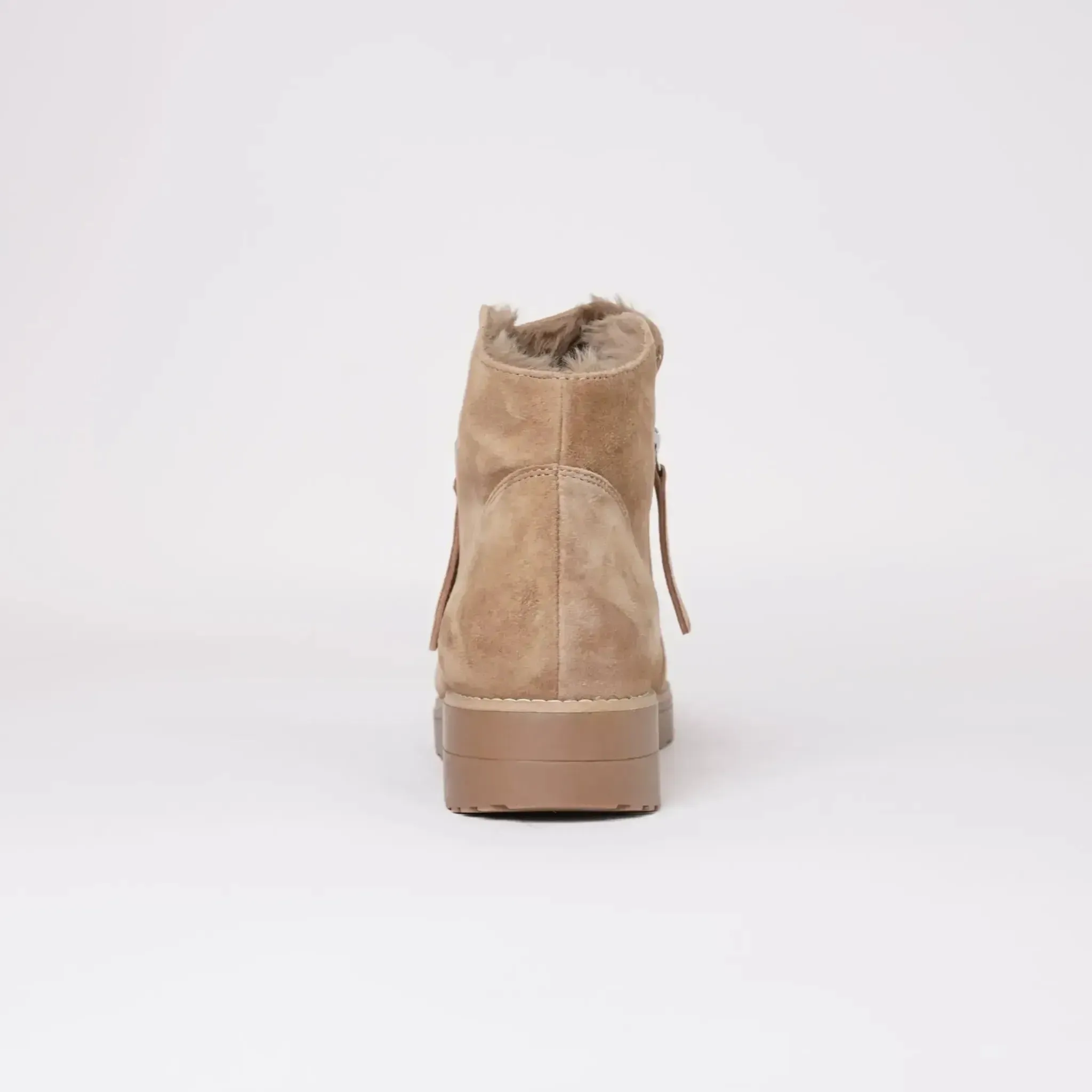 Opal Light Choc Suede /Ocelot Fur Ankle Boots