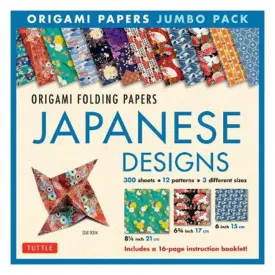 Origami Papers Jumbo Pack - Japanese Designs: 300 High-Quality Origami Papers in 3 Sizes (6 Inch; 6 3/4 Inch and 8 1/4 Inch) and a 16-Page Instructional Origami Book - Tuttle