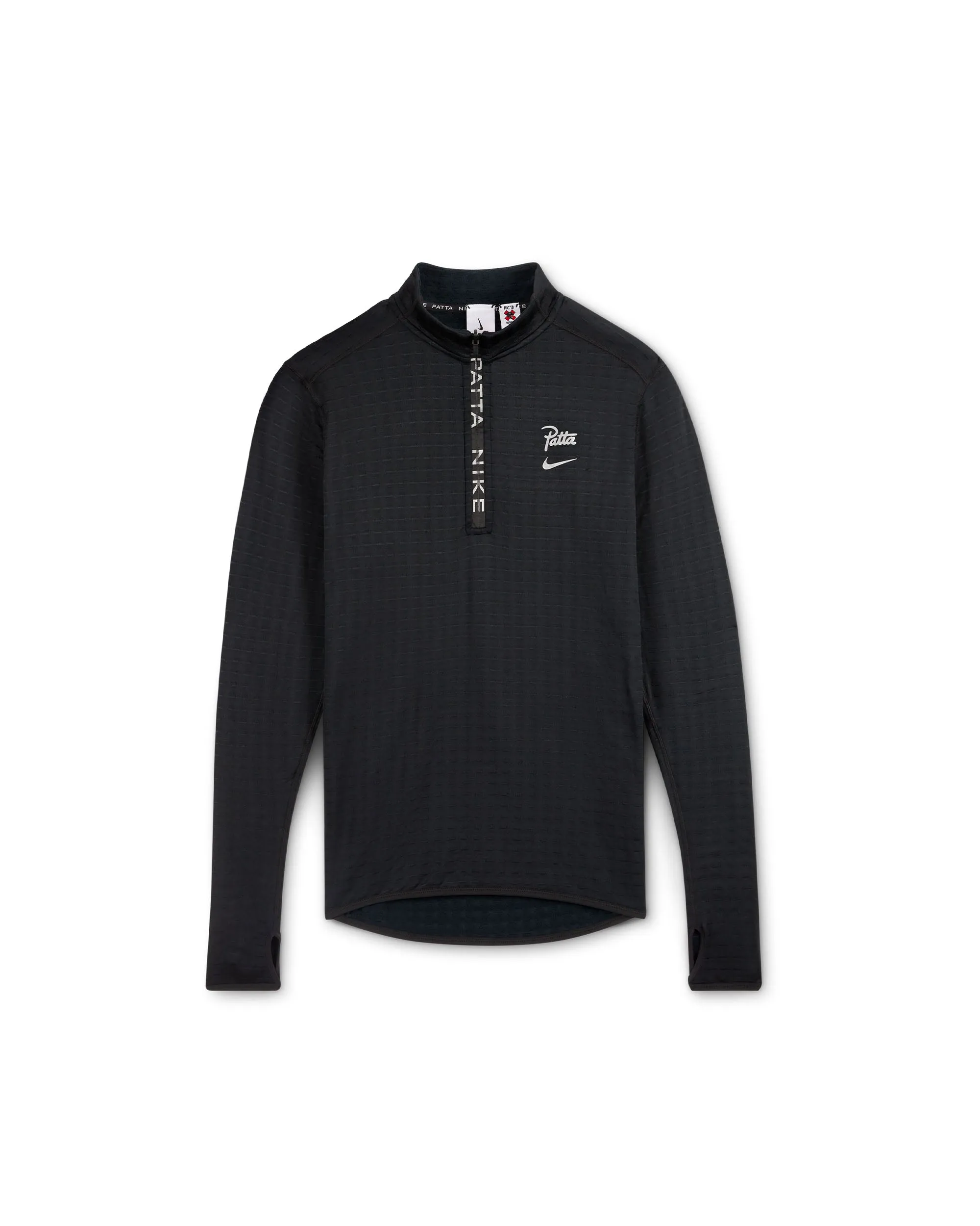 Patta Half-Zip Long Sleeve Top - Black