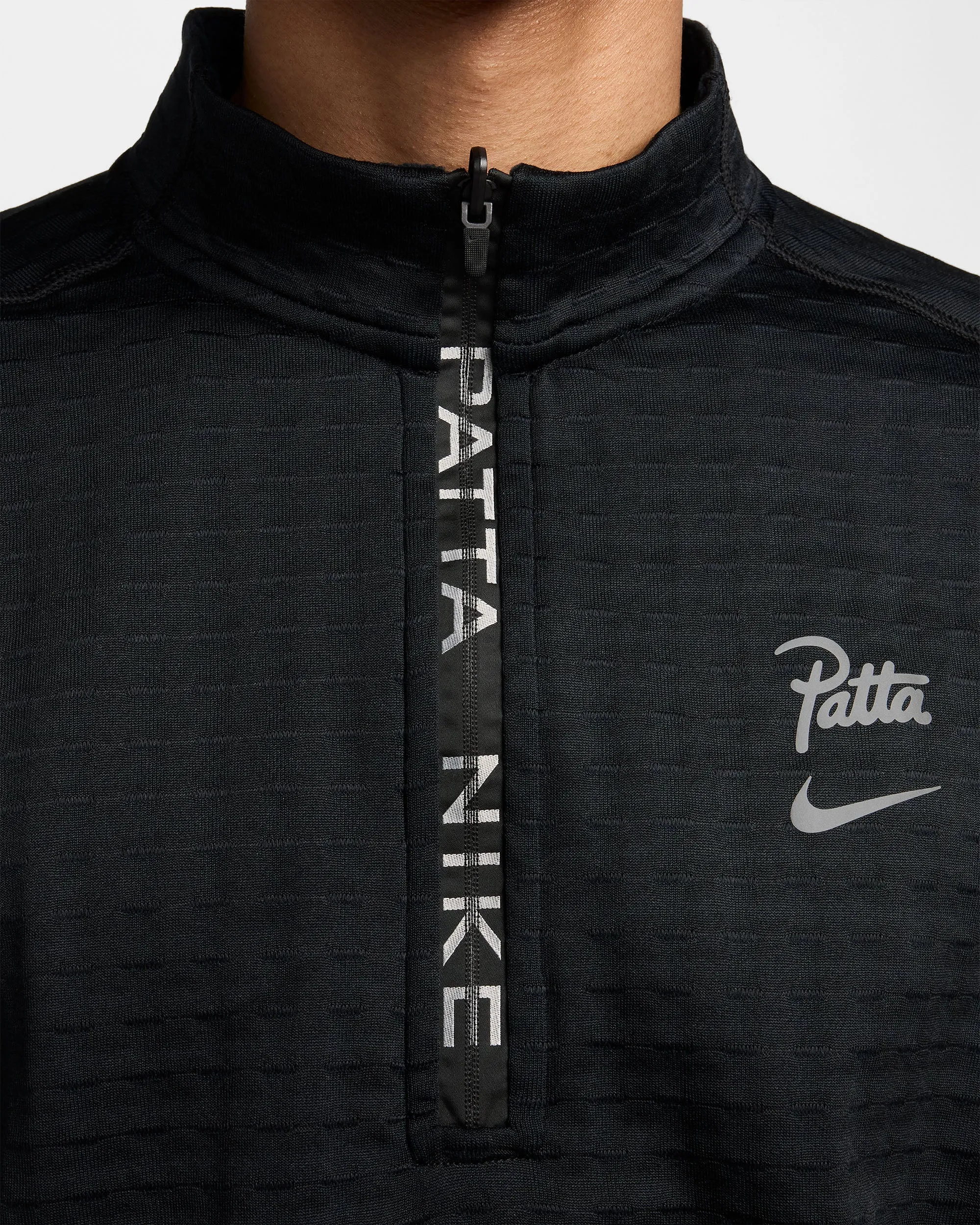 Patta Half-Zip Long Sleeve Top - Black