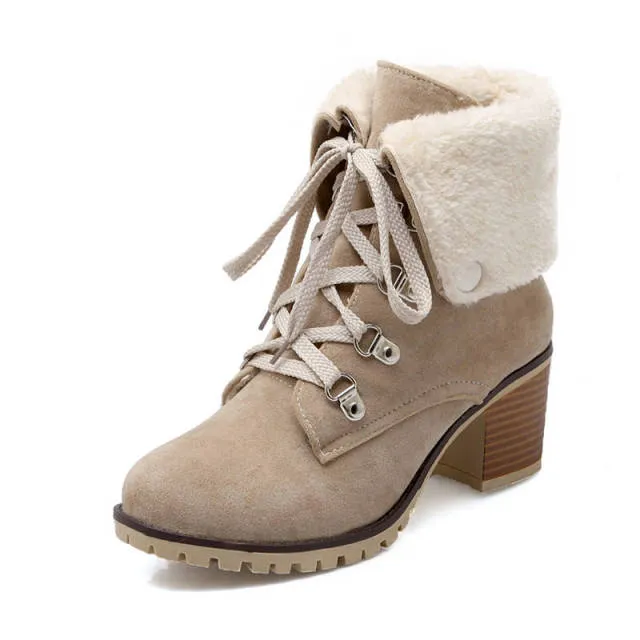 Polar Women's Winter lace Up Ankle Boots