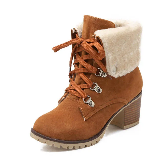 Polar Women's Winter lace Up Ankle Boots