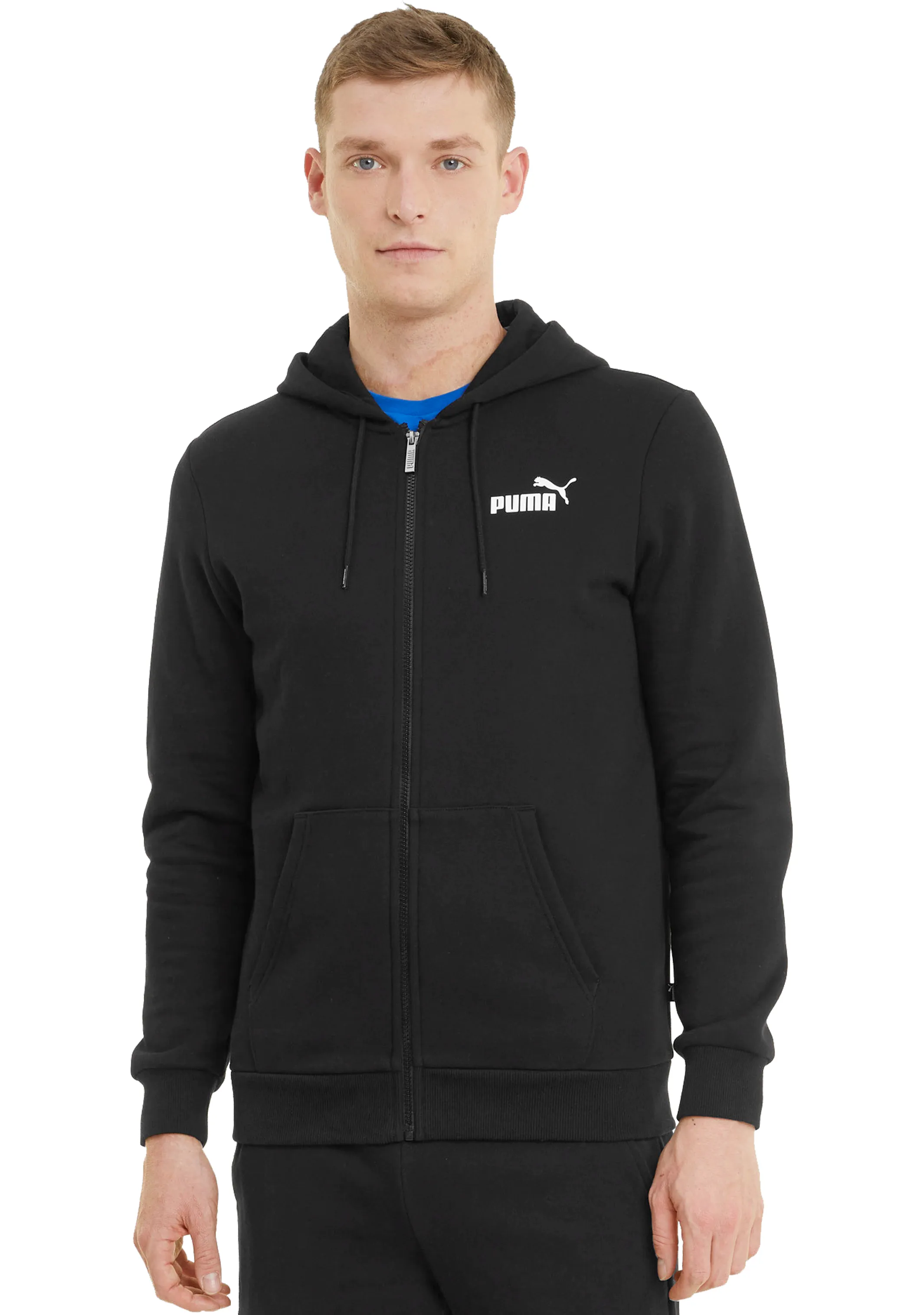 Puma Mens Essential Small Logo Full Zip Hoodie <br> 586702