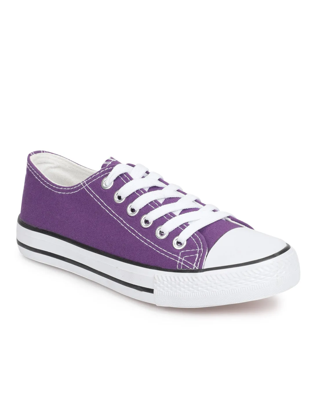 Purple Canvas Lace Up Sneakers (TC-CAN1-PUR)