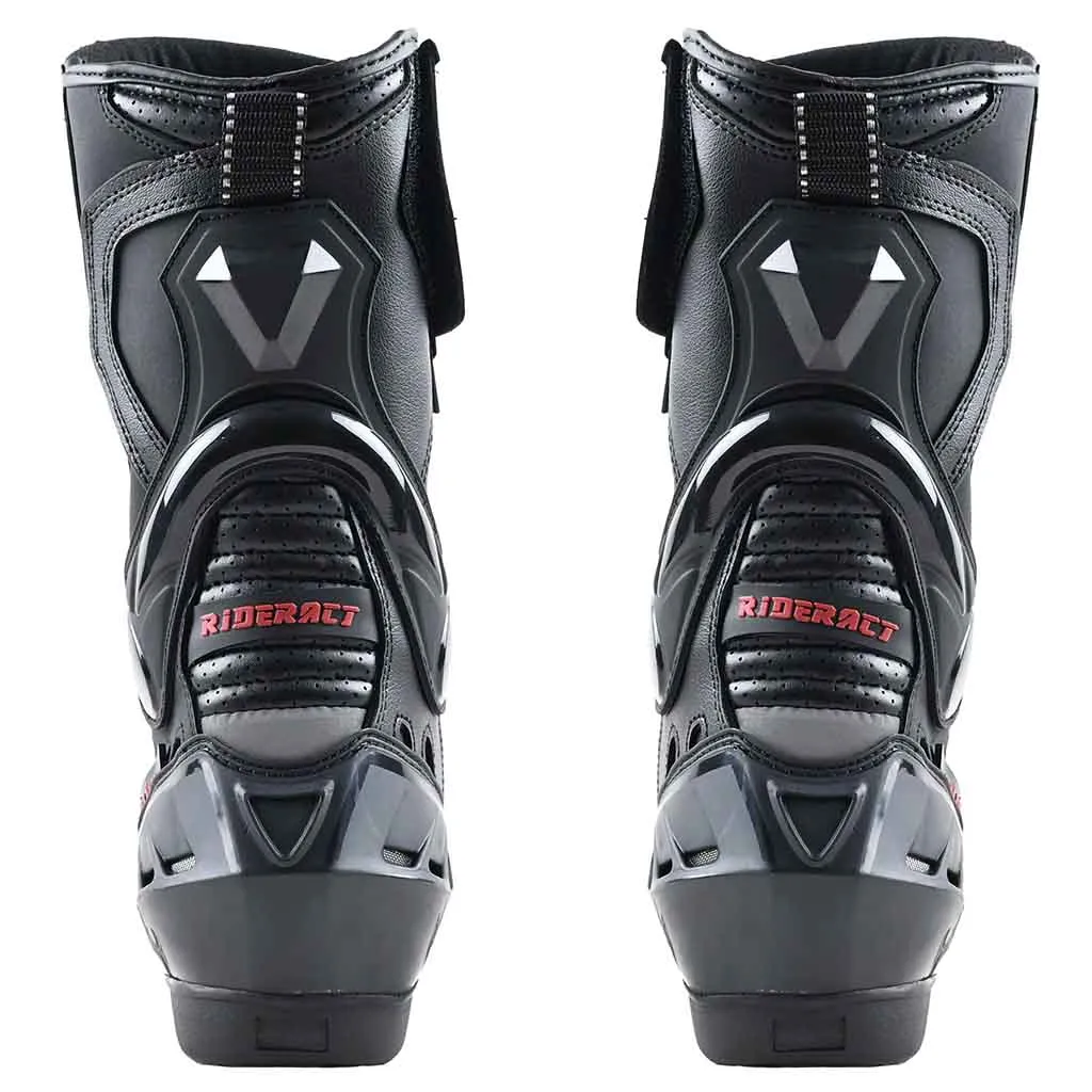 RIDERACT® Mens Road Motorcycle Boots Black Ready Sports Race Boots