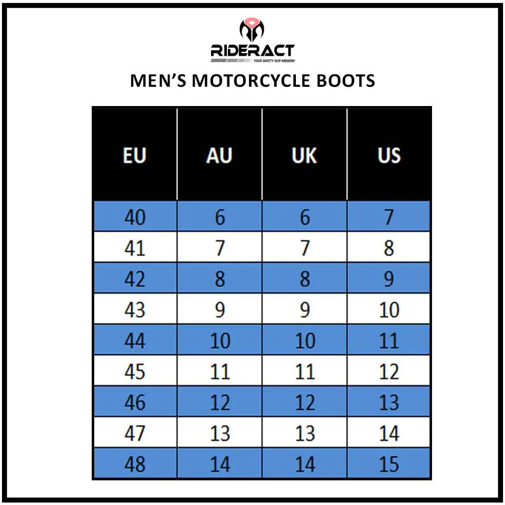 RIDERACT® Mens Road Motorcycle Boots Black Ready Sports Race Boots