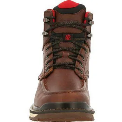 Rocky Men's Rams Horn 6" Waterproof Wedge Work Boot - Brown - RKK0321