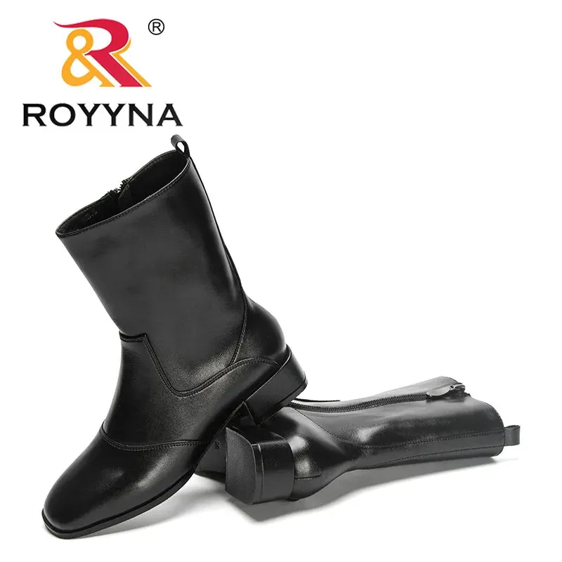 ROYYNA Trendy Comfy Low Heel Ankle Boots