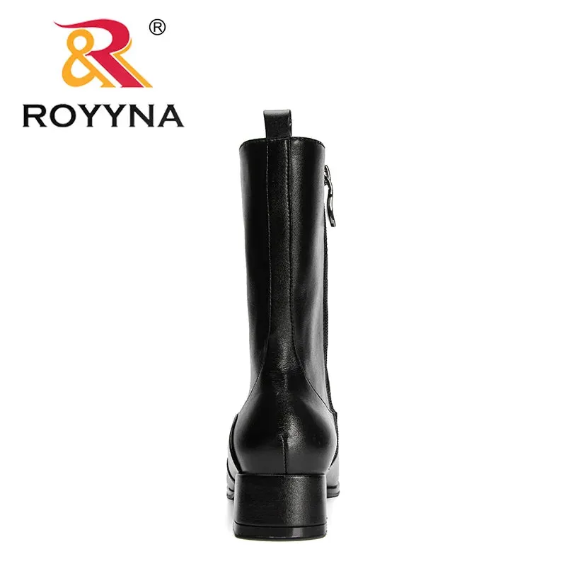 ROYYNA Trendy Comfy Low Heel Ankle Boots