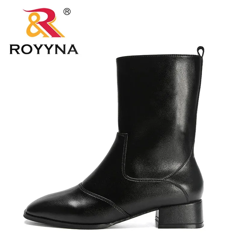 ROYYNA Trendy Comfy Low Heel Ankle Boots