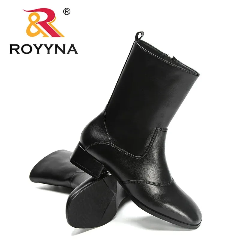 ROYYNA Trendy Comfy Low Heel Ankle Boots