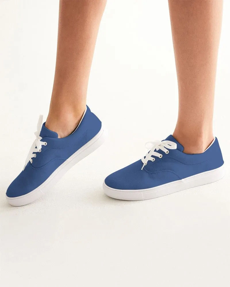 Shaded Midtone Blue Canvas Sneakers | Women's | C80M60Y0K30