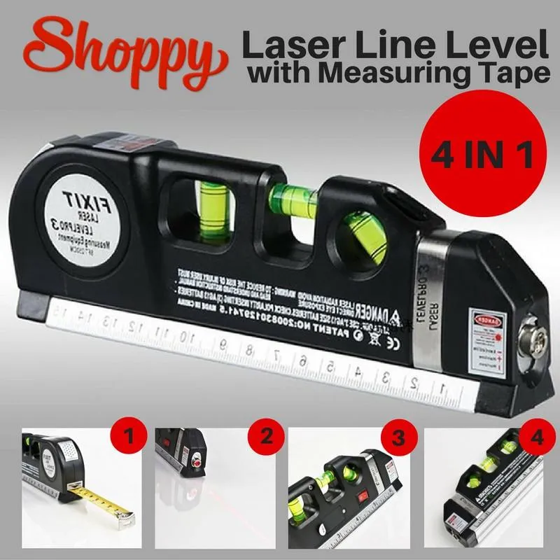 Shoppy Laser Line Level with Measuring Tape