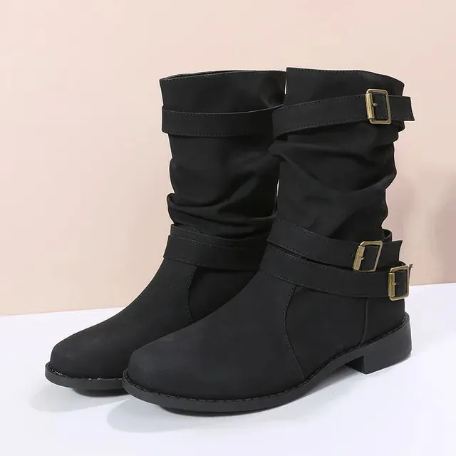 Suede Faux Leather Ankle Boots with Heel for Women | Perfect for Casual Days