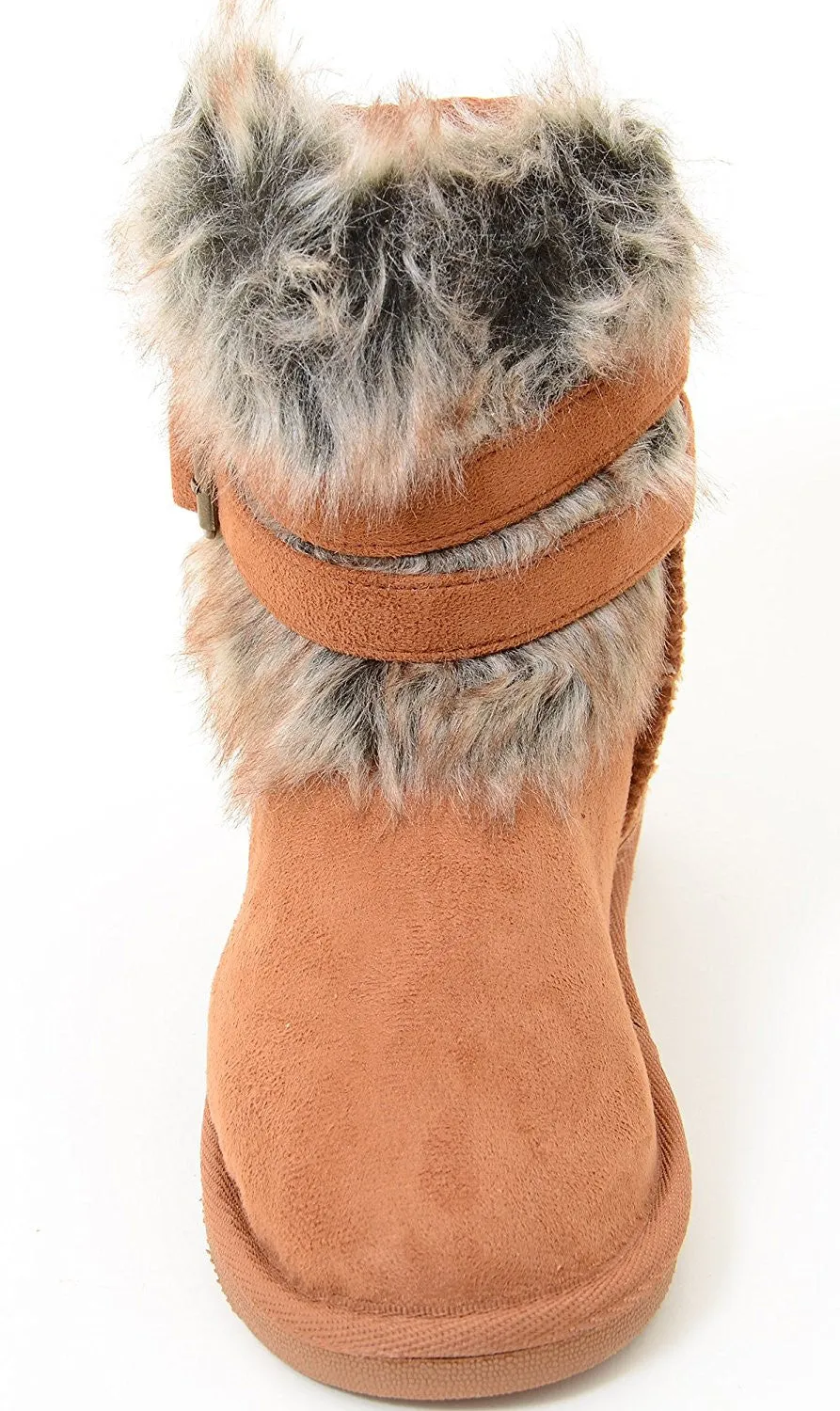 Super Furry Shearling Flat Eskimo Boots Women's Vegan Suede