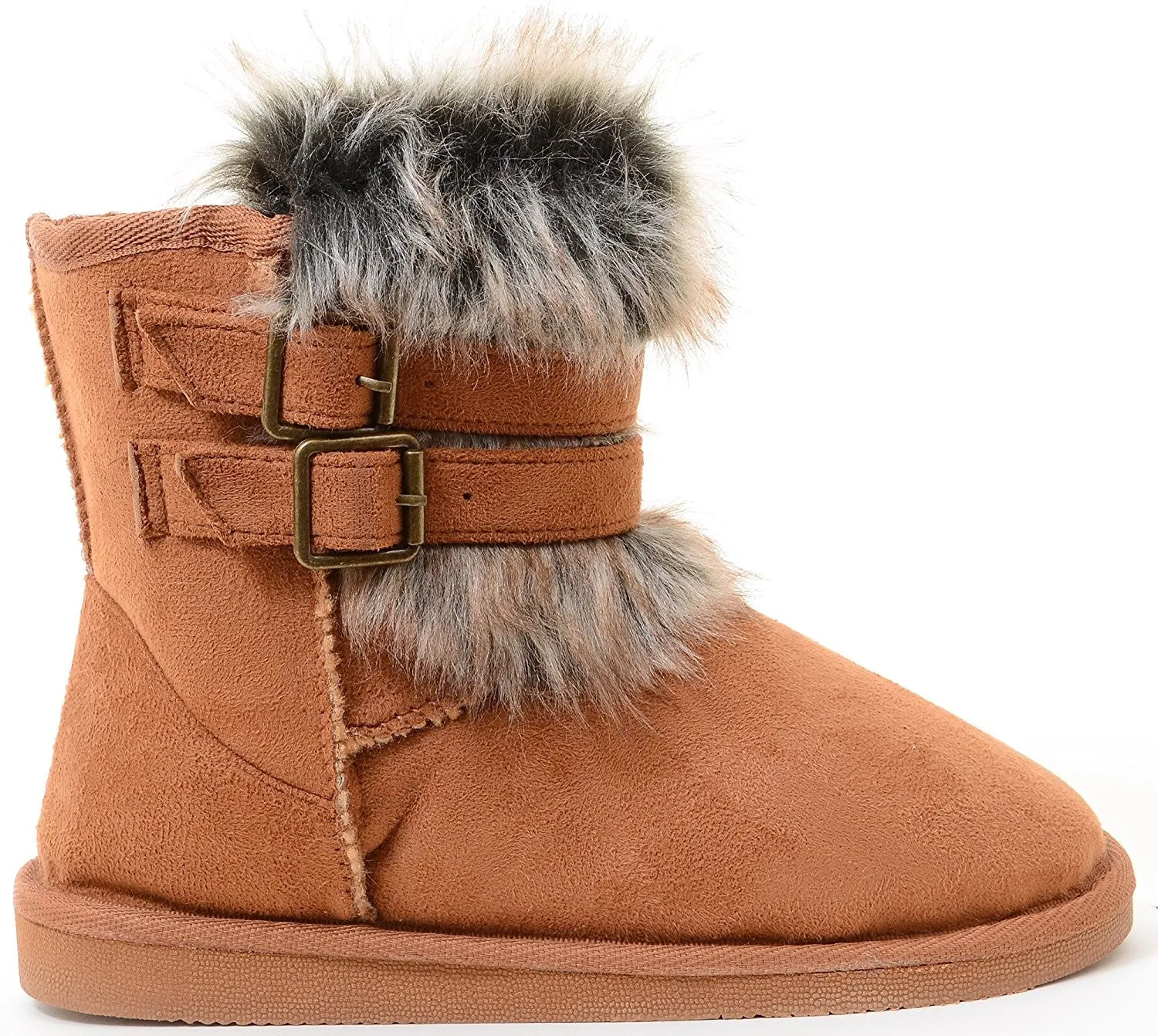 Super Furry Shearling Flat Eskimo Boots Women's Vegan Suede