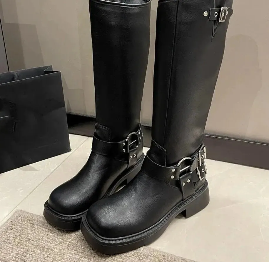 Thick High Heels Mid Calf Punk Gothic Boots