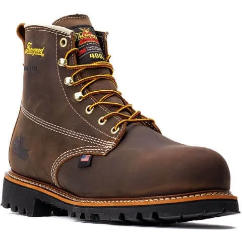 Thorogood Men's American Heritage 6" Waterproof Work Boot -Brown- 804-4514