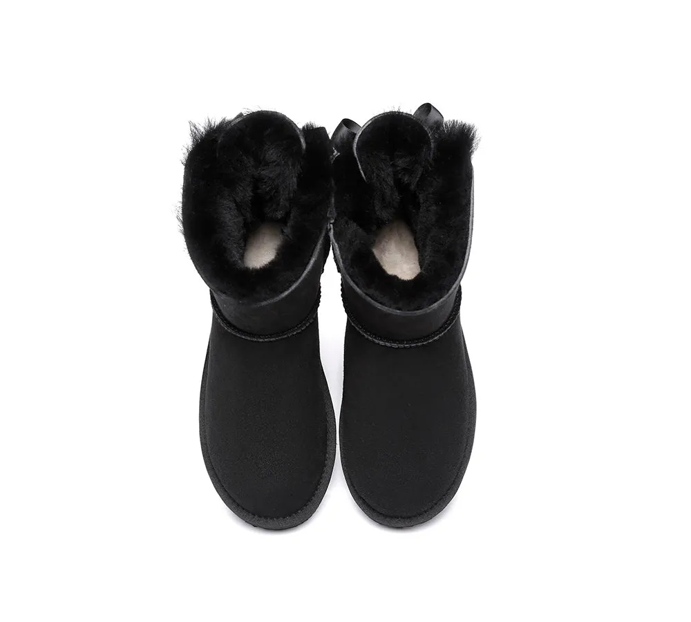 Urban UGG® UGG Boots Women Double faced Sheepskin Wool Mini Back Bow