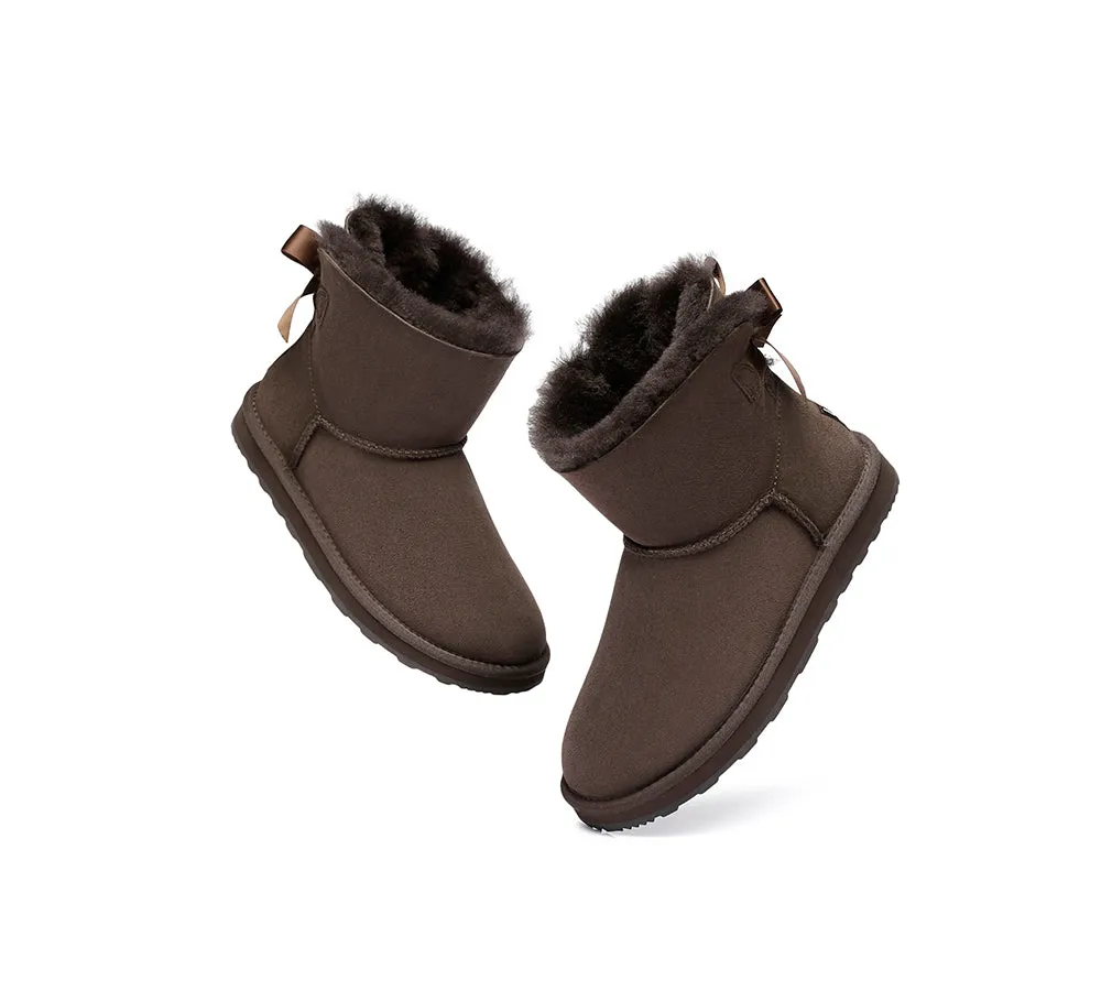 Urban UGG® UGG Boots Women Double faced Sheepskin Wool Mini Back Bow