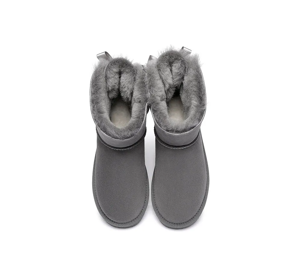 Urban UGG® UGG Boots Women Double faced Sheepskin Wool Mini Back Bow